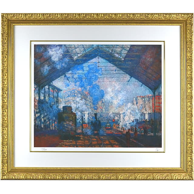 モネ 「サンラザール駅」複製画 ロサンゼルス工房制作｜絵画販売