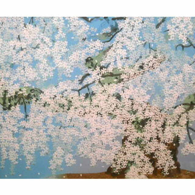 中島千波 「桜花清々」シルクスクリーン 直筆サイン入り｜絵画販売