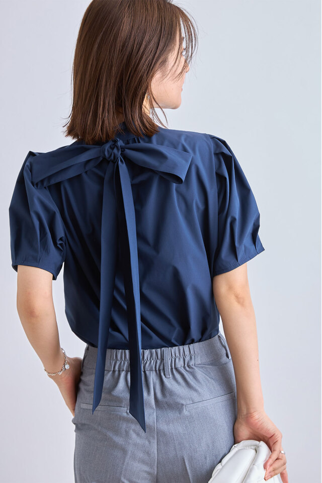 2WAY取り外し可能ボウタイブラウス