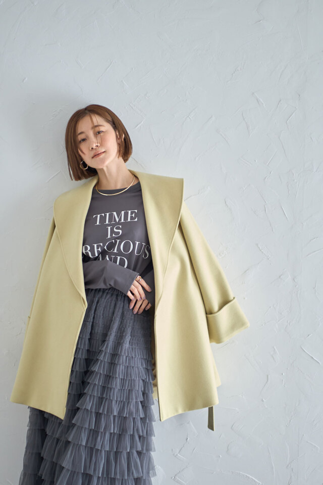 ビッグカラーガウンコート