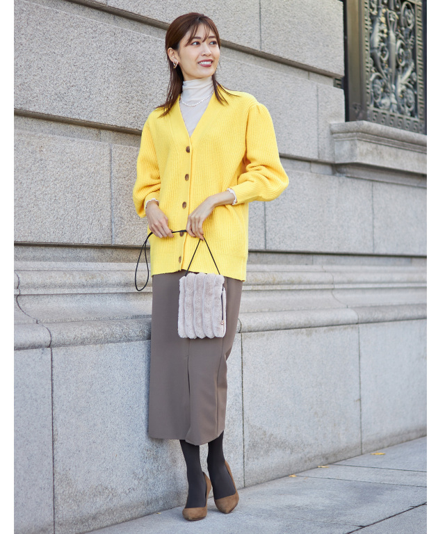 モヘアライクオーバーサイズカラーカーディガン