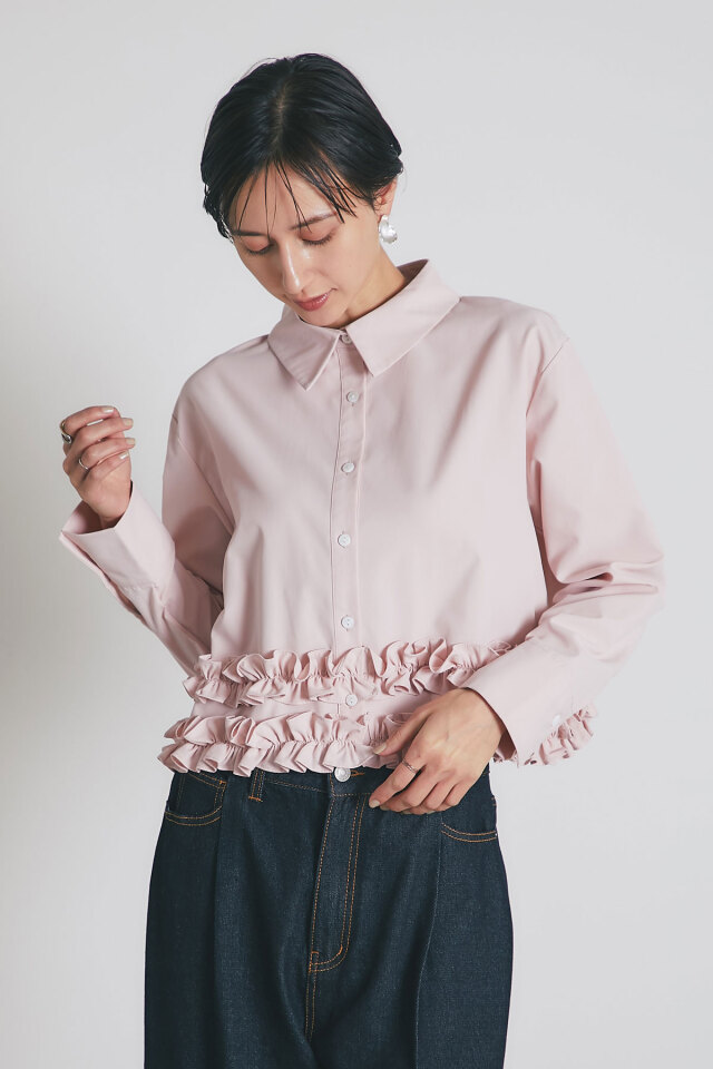 裾フリルブラウス