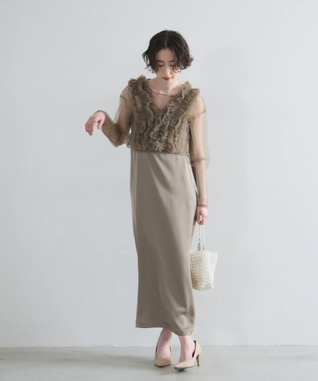 オフィシャルサイト限定】チュールビスチェ×シアートップス×キャミ