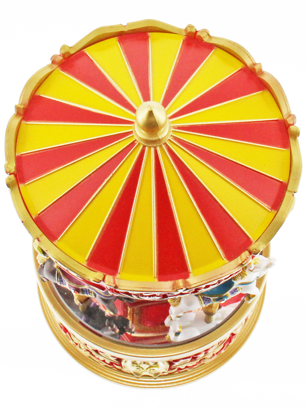 メリーゴーランドオルゴール【レッド×イエロー】DY-2734RY