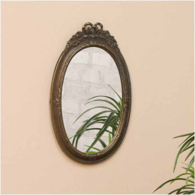真鍮製ウォールミラー アンティーク仕上げ イタリア製ウォールミラー