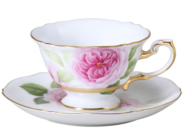 手描き】三代の薔薇「プリンセスマサコ」 カップ＆ソーサー