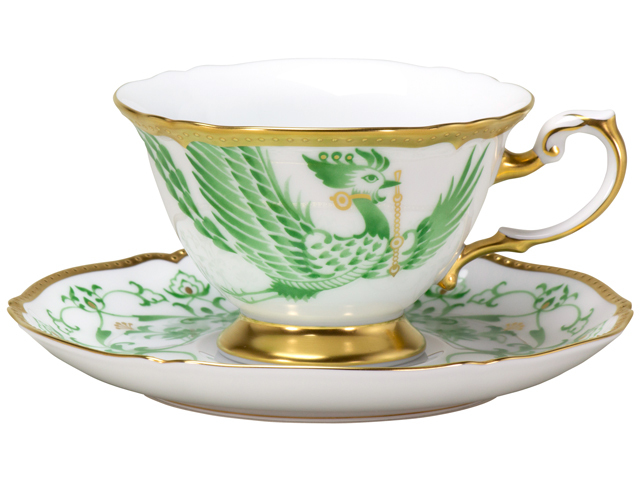 鳳凰 ティー・コーヒー碗皿ペアセット【100周年記念作品】 大倉陶園