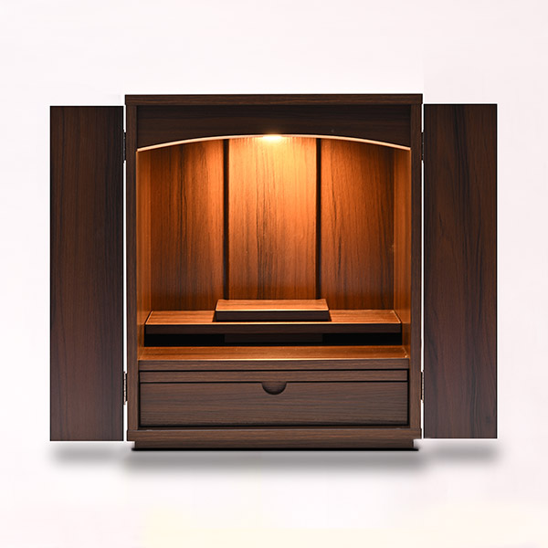 コンパクトモダン仏壇セット ロッシュ16号（ウォールナット）ご本尊