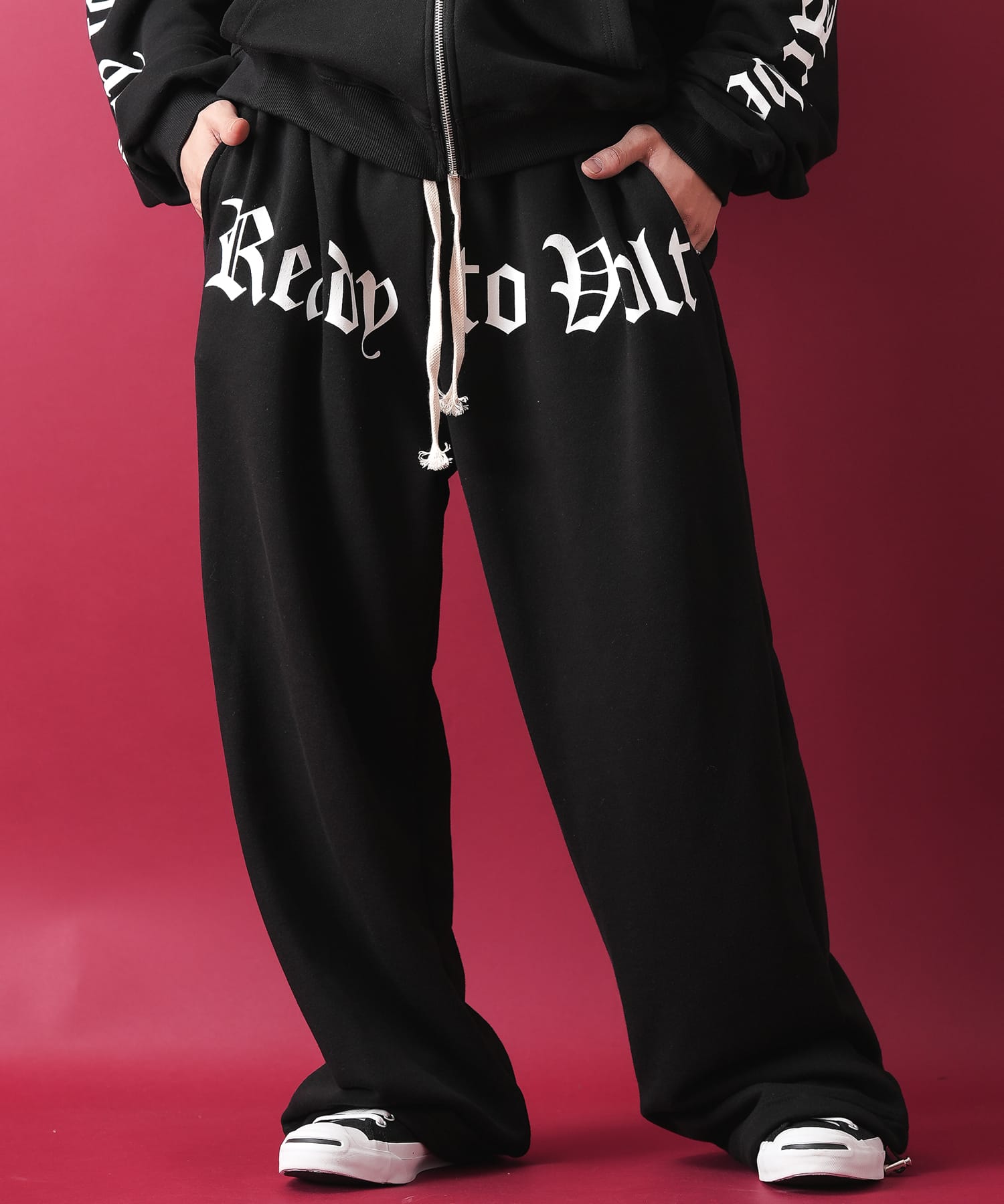 ストリートロゴプリントワイドスウェットパンツ / スエット メンズ