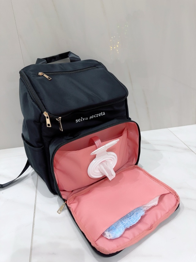 selva secreta】bucket RUCKSACK(black×inside-pink)