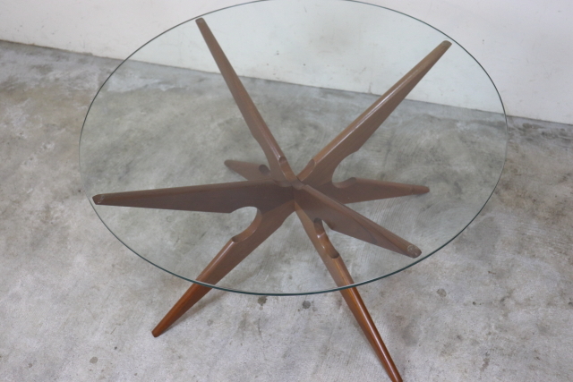 デンマーク ガラストップコーヒーテーブル 北欧 ヴィンテージ ち20-1