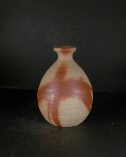 備前焼 岡山県無形文化財 故浦上 善次 共箱付き少し大振りな緋襷徳利9