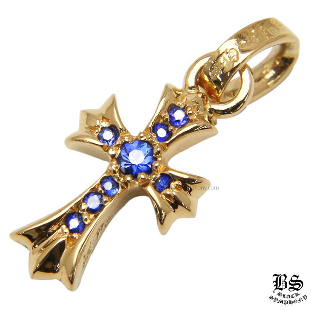 クロムハーツCHクロスベビーファットチャーム22Kwithパヴェブルー