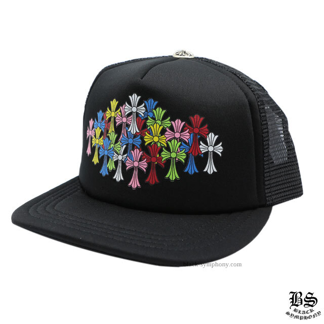 クロムハーツトラッカーキャップキングタコマルチカラークロスブラック