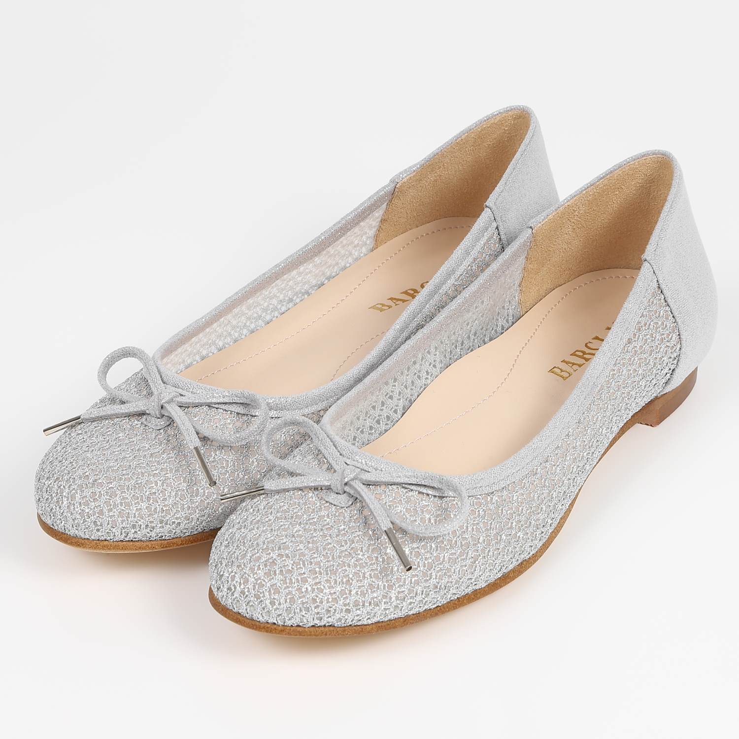 BARCLAY（バークレー）チュールレースバレエシューズ シルバー