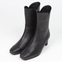 BARCLAY（バークレー）サイドベルト付ショートブーツ ブラック