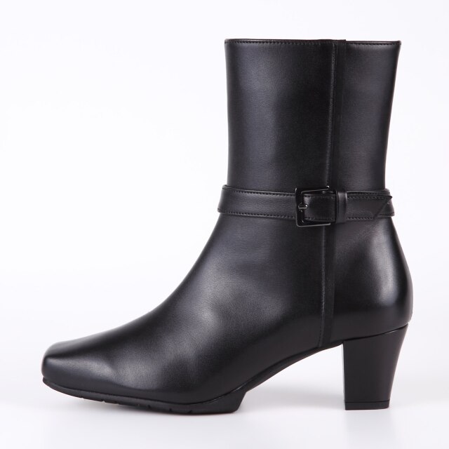 With Widthミドル丈ショートブーツ ブラック｜BARCLAY（バークレー