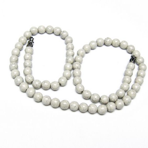 台湾産 北投石 天然ラジウム効果 ネックレス 6mm [t323-3099]