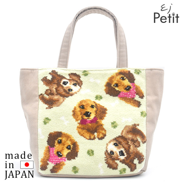 ダックス ミニチュア ダックスフンド 総柄 トートバッグ EjPetit