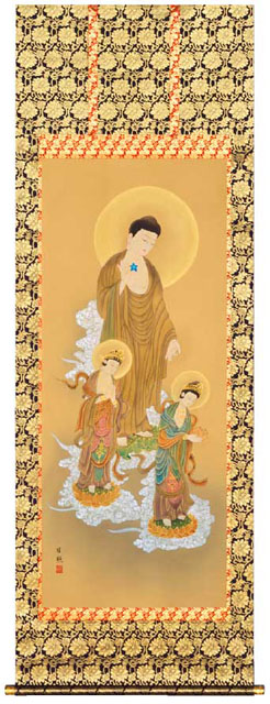 掛軸 阿弥陀三尊仏