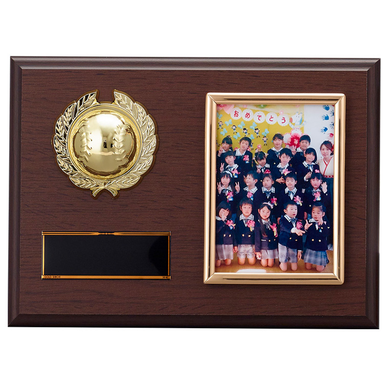 野球専用表彰記念盾 立体野球ボール付木製製盾 写真楯 KV-5503シリーズ