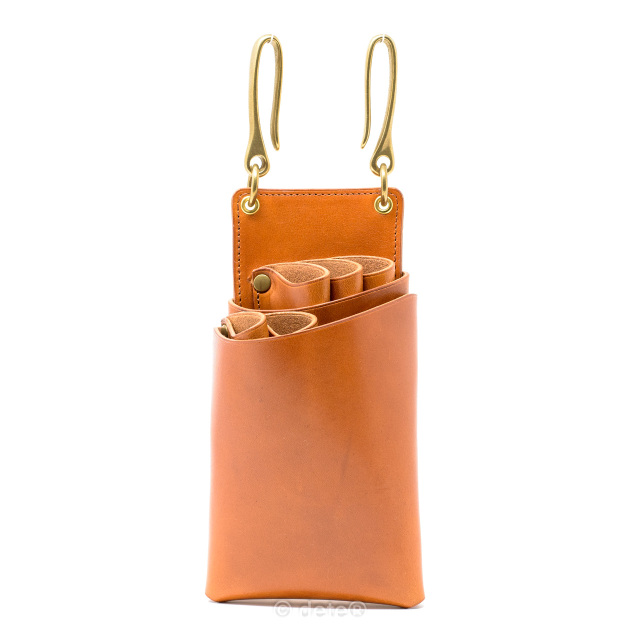 シンプルなシザーケース4丁用 S02-4 | dete｜栃木レザーヌメ革