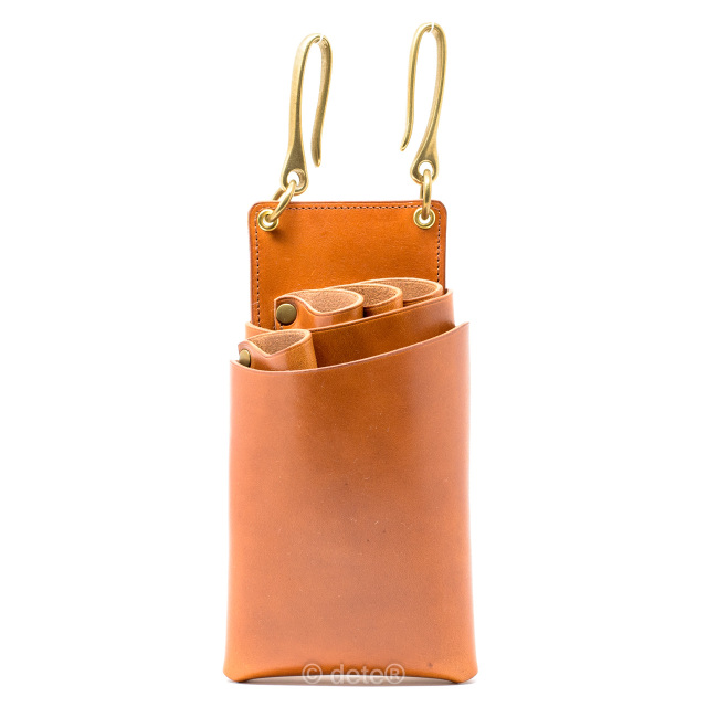 シンプルなシザーケース4丁用 S02-4 | dete｜栃木レザーヌメ革