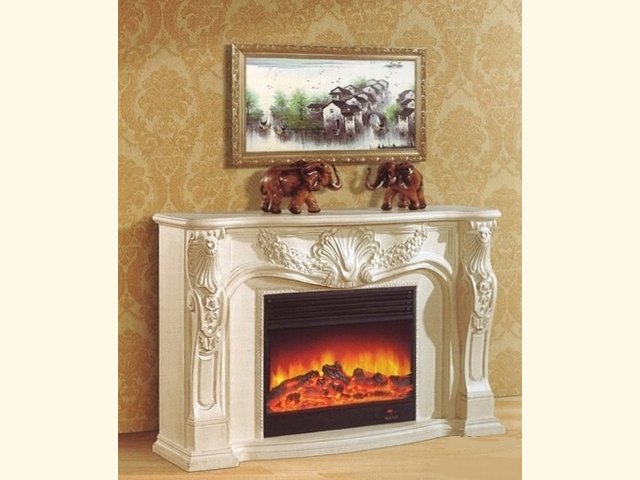 fu-collection】 マントルピース フェイクファイヤー付 ホワイトMDF