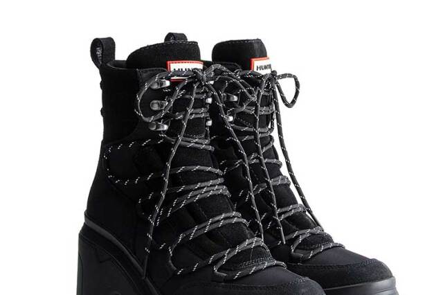 ハイヒールシルエットのミッドレースアップレザーヒールブーツ＊