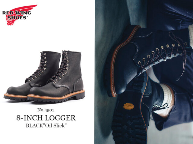 REDWING レッドウィング 8インチ ロガー ブラック オイルスリック