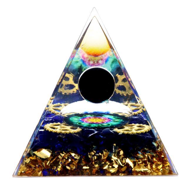 オルゴナイト ピラミッド 六芒星 歯車 幾何学模様 orgonite pyramid