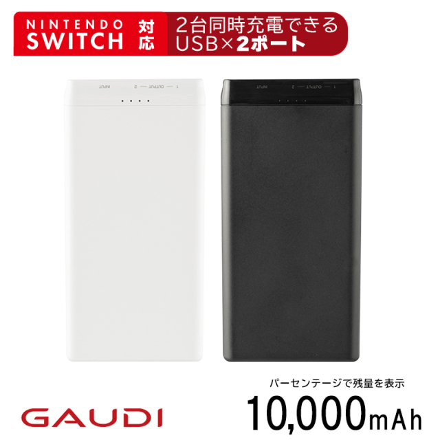 モバイルバッテリー 10,000mAh USB Type-A×2 コンパクト USB Nintendo