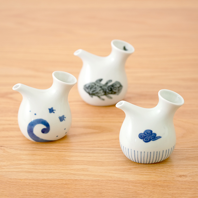 二口徳利/（3柄）［伝平窯］日本酒や食前酒にぴったりな徳利【和食器