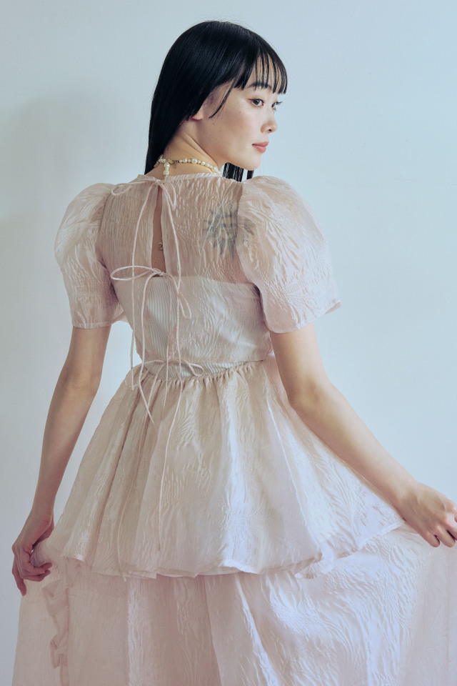 HONEY MI HONEY｜jacquard puff sleeve tunic