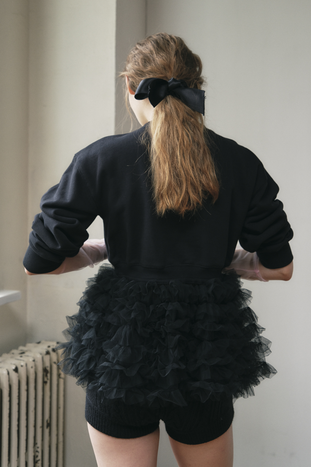 HONEY MI HONEY｜tulle peplum sweat