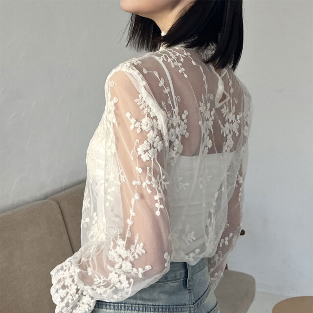 花柄・ゴシック柄レーストップス