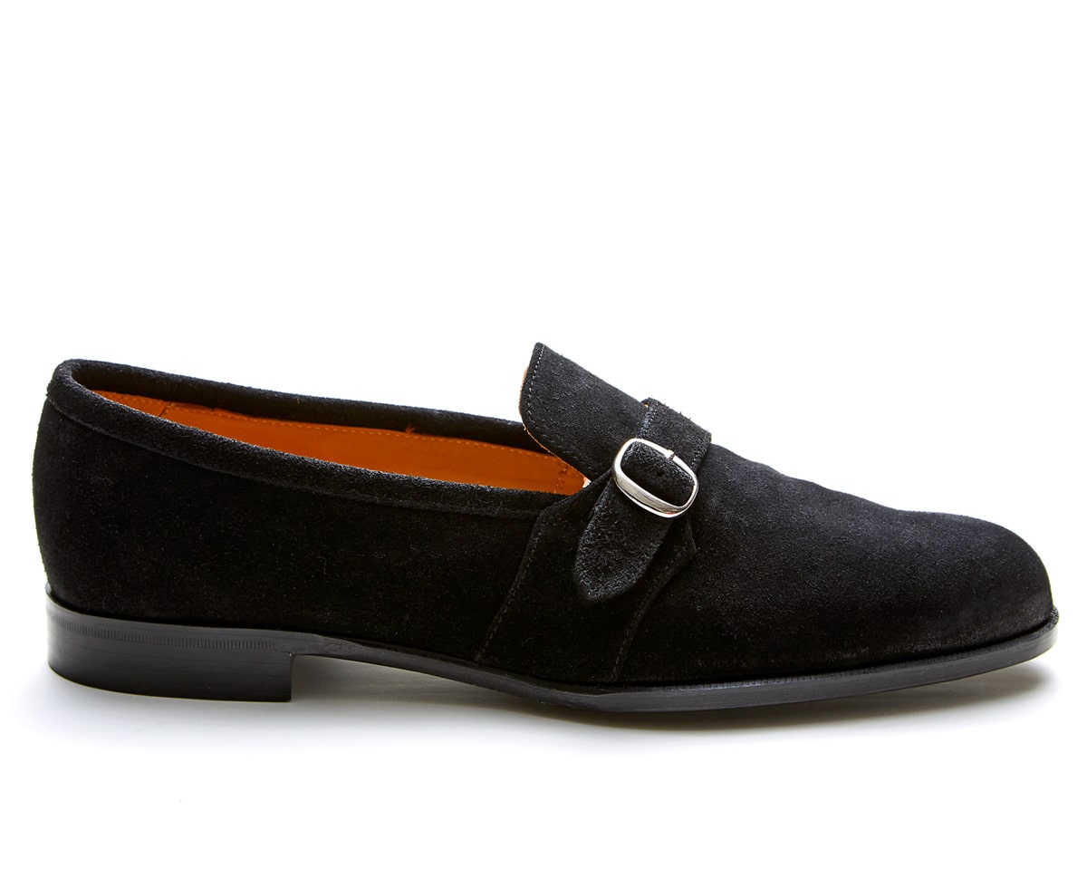 イウゲン IG203： 毛足の長いスエードがシングルモンクローファーと