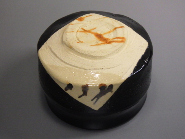 故 加藤しょう（黒織抹茶茶碗）