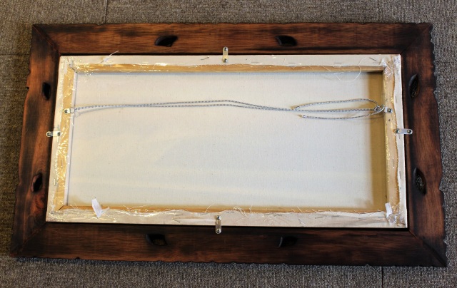 バリアート Goes＆Windy作 波の絵画 木彫りフレーム付 73cm×43cm