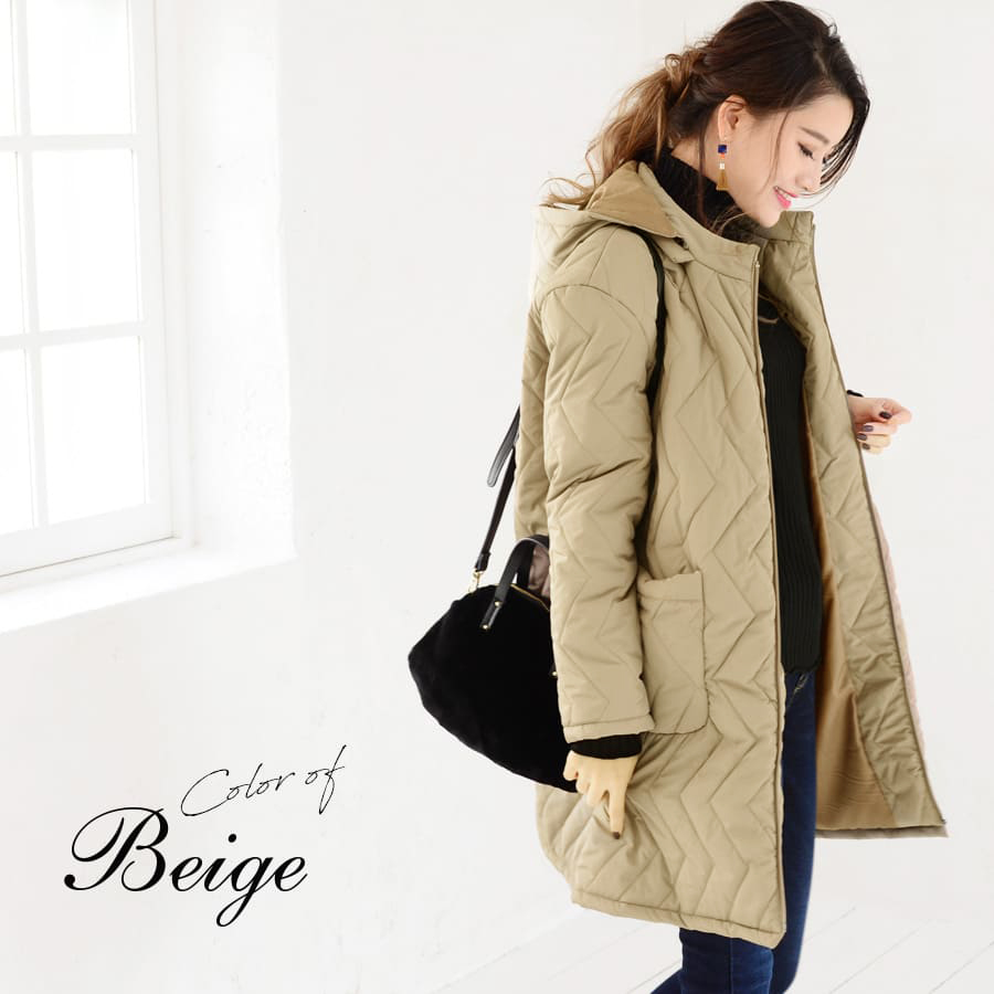 ミルクティーステラ4way中綿ロングママコート｜マタニティ服と授乳服の