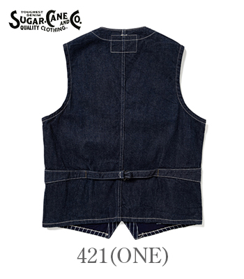 SUGAR CANE シュガーケーン ウォバッシュストライプ|ワークベスト『9oz