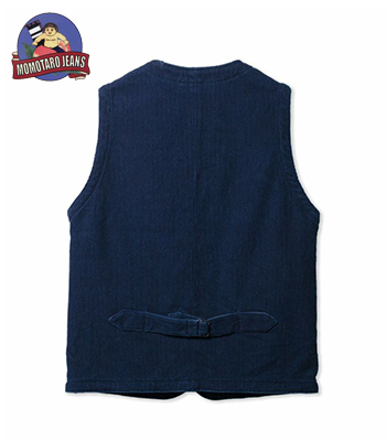 MOMOTARO JEANS 桃太郎ジーンズ 刺し子|インディゴ染色|ベスト『INDIGO