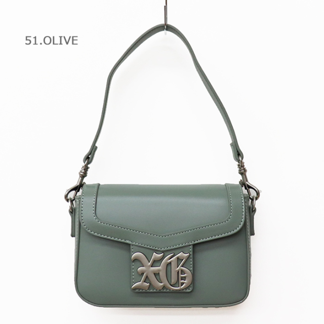 X-girl エックスガールOLD ENGLISH LOGO BUCKLE 2WAY FAUX LEATHER BAG