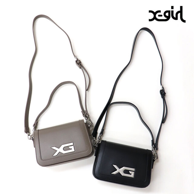 X-girl エックスガール XG EMBLEM BUCKLE 2WAY FAUX LEATHER BAG