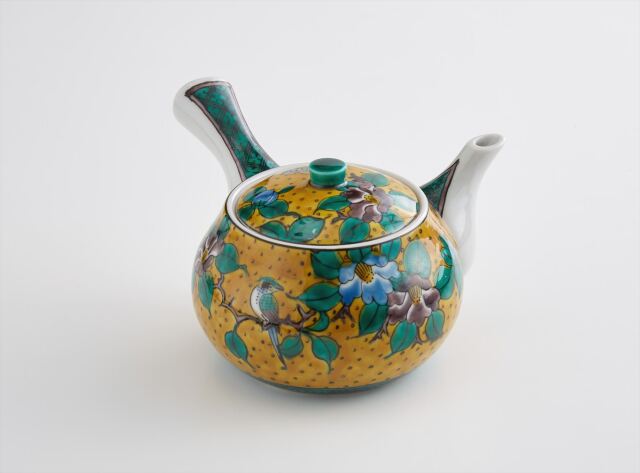 九谷焼アウトレット 蓋付茶器 吉田屋花鳥 【九谷焼通信販売のうつわの