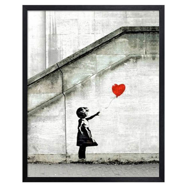 Banksy（バンクシー） Red Balloon アートポスター（フレーム付き）
