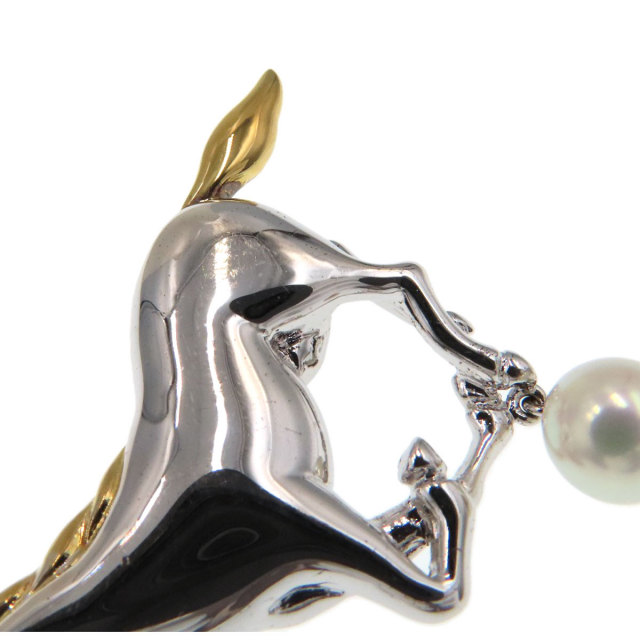 MIKIMOTO ミキモト パール 真珠 ブローチ シルバー レディース