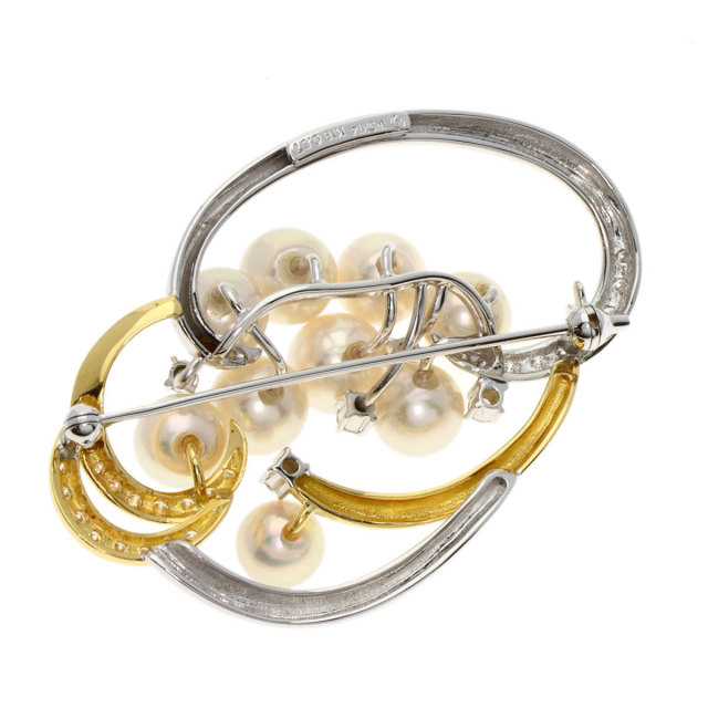 TASAKI タサキ アコヤパール 真珠 ブローチ K18イエローゴールド/K14WG