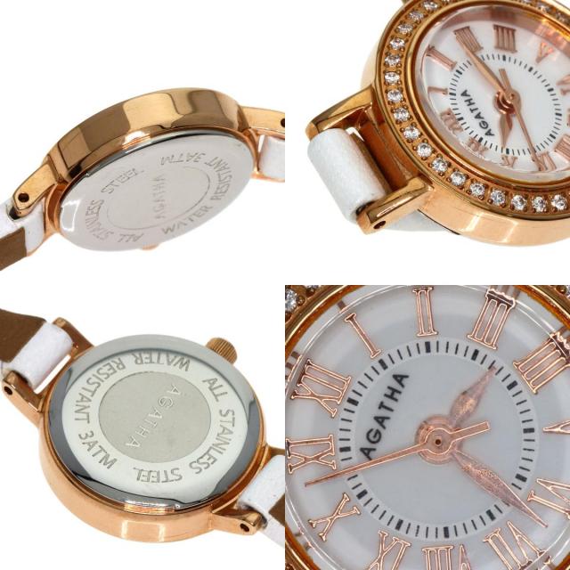 AGATHA アガタ ラウンドフェイス 腕時計 PGP/革 レディース ブランド京