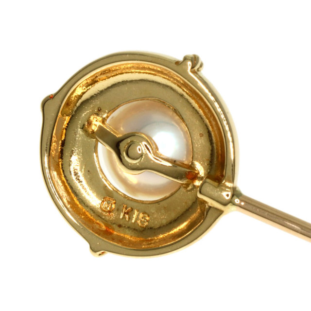 MIKIMOTO ミキモト パール 真珠 ピンブローチ ブローチ K18イエロー